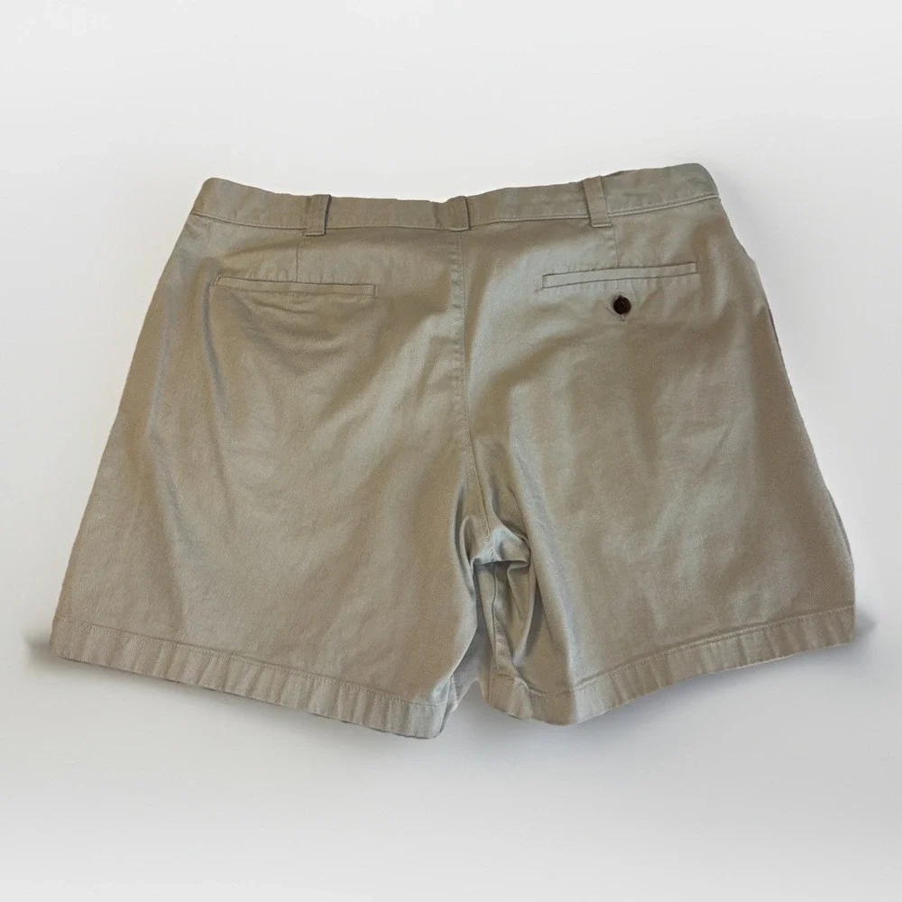 J. Crew 7 Flex Chino Mens Khaki Shorts Flat Front 38 Stone L0923